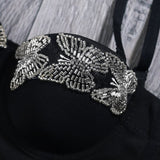 Beaded Mesh Cropped Summer Sexy Corset Party Cup Short Women Camis Built In Bra Cropped Crop Top YH1172