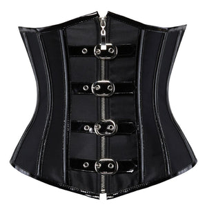 Gothic Zipper Underbust Corset Top Women Steampunk Sexy Brocade Corset Bustier Lingerie Burlesque Slim Waist Trainer Corsets