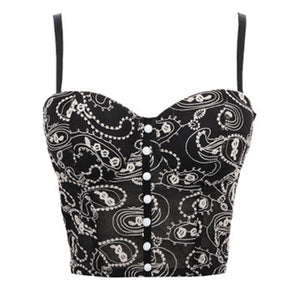 Off Shoulder Tanks Camis Summer Sexy Corset Lace Embroidery Short Crop Top To Wear Out Push Up Bralette Cropped