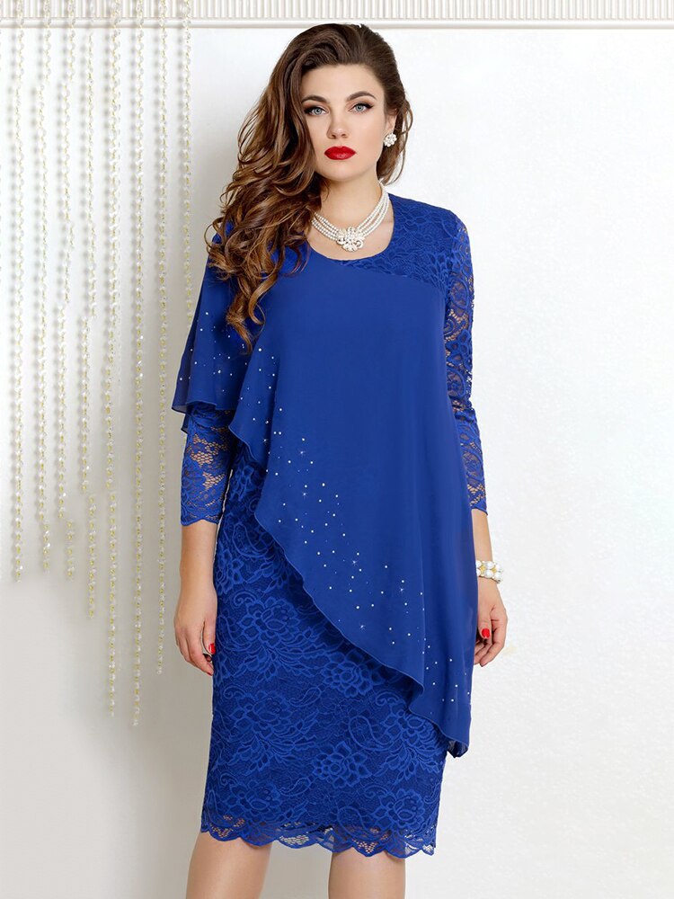 chinese dress ladies Long Sleeve Lace Chiffon Dress Plus Size Women Formal Occation Dresses –  FashionLoveHunter
