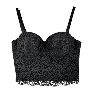 New In Autumn Embroidery White Women Sexy Top Underwear To Wear Out Vest Push Up Bralette Bra Corset Tops