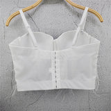 Beading Summer Women Sexy Top Underwear To Wear Out Thin Straps Vest Push Up Bralette Bra Corset Tops
