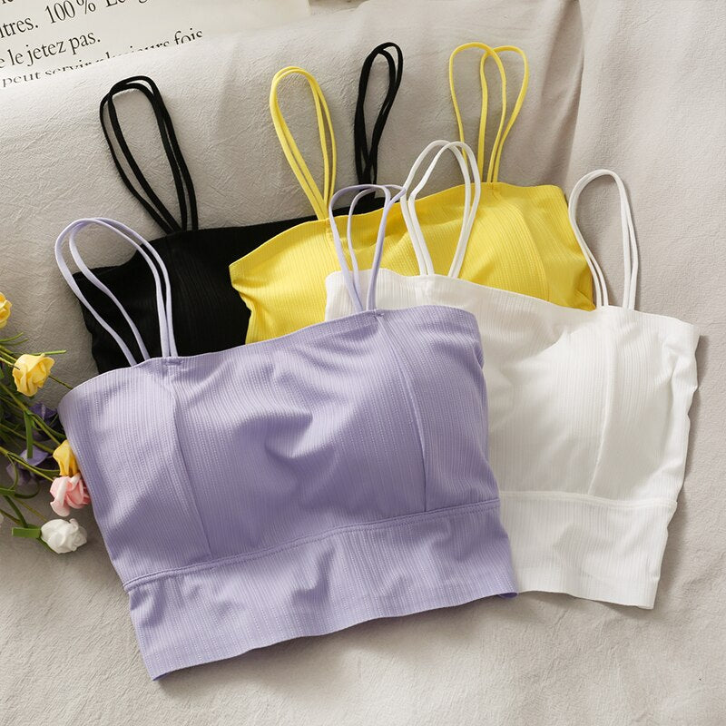 New Camisole Women White Tank Top Sexy Summer Boho Short Camis Cropped Tops Inner Tank Top Female Streetwear