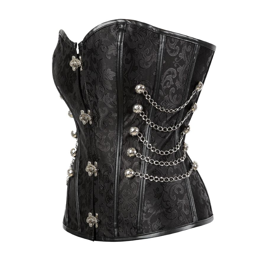 Women Steampunk Sexy Floral Overbust Corset Pirate Clothes Spiral Steel Boned Waist Trainer Body Shaper Corset Bustier Lingerie