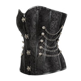 Women Steampunk Sexy Floral Overbust Corset Pirate Clothes Spiral Steel Boned Waist Trainer Body Shaper Corset Bustier Lingerie