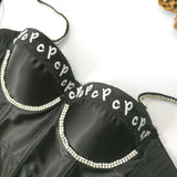 Summer Crop Top With Cups Embroidered Sexy Corset Party Short Women Camis In Bra Cropped  YH8286