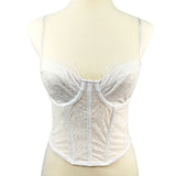 Sexy French Bras Lace Corset Nightclub Party Short Women Camis Cropped Crop Top Clothing YH8282