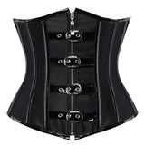 Gothic Zipper Underbust Corset Top Women Steampunk Sexy Brocade Corset Bustier Lingerie Burlesque Slim Waist Trainer Corsets