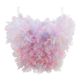 Nightclub Summer Sexy Crop Top Harajuku Sleeveless Women Fairy Camis Tops With Built In Bra Push Up Bralette