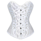 Women Sexy Transparent Hollow Net Overbust Corset Waist Training Slim Lace Up Corsets Bustiers Lingerie Top Plus Size S-6XL