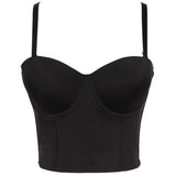 Crop Tank Top With Cups Femme Halter Bustiers Corset Tops Elasticity Mesh Sexy Top Dance Nightclub Lingerie To Wear Out