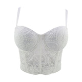 New Summer Embroidery Casual Lace Crop Top To Wear Out Push Up Bralette Bra Cropped Corset Tops Female Sexy Camis Clothing