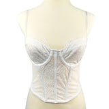 Sexy French Bras Lace Corset Nightclub Party Short Women Camis Cropped Crop Top Clothing YH8282