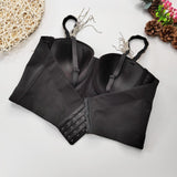 Sleeveless Crop Top With Cups Off Shoulder Strap Corset Sexy Dance Cropped Shine Lingerie Rhinestone Clothing