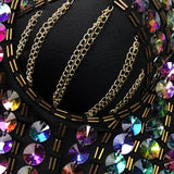 Chain Sequins Crop Top Summer Sexy Corset Nightclub Party Short Women Camis In Bra Sleeveless Cropped