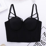 New Bodice Summer Top Sleeveless Short Sexy Push Up Crop Top Women Harajuku Off Shoulder Solid Camis With Built In Bra