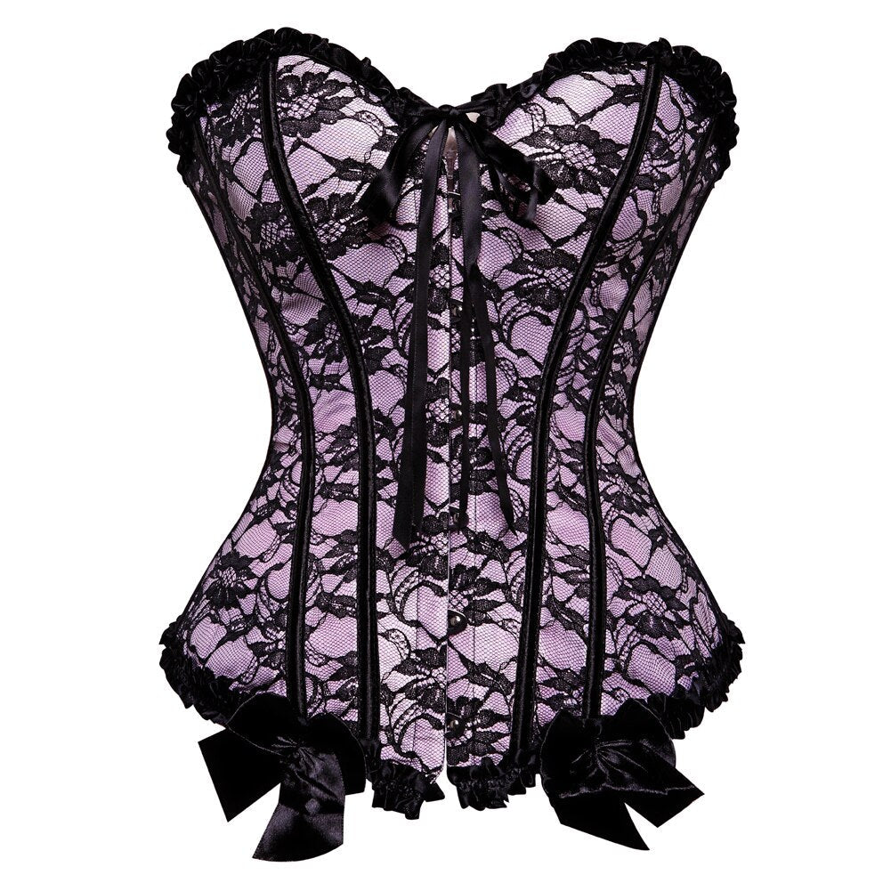 Women Corset Top Victorian Sexy Floral Lace Up Boned Overbust Corset B FashionLoveHunter Women Corset Top Victorian Sexy Floral Lace Up Boned Overbust Corset B FashionLoveHunter