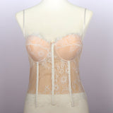 Lace Mesh Sexy Corset With Cup Nightclub Party Women Camis In Bra Cropped Crop Top Push Up Breast Clothes