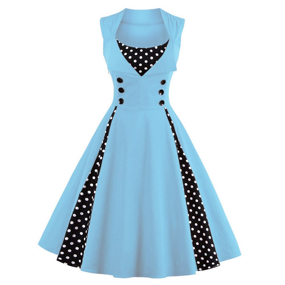 Robe Vintage 50s 60s Retro Cotton Patchwork Pin Up Swing Party Polka D – FashionLoveHunter Robe Vintage 50s 60s Retro Cotton Patchwork Pin Up Swing Party Polka D – FashionLoveHunter