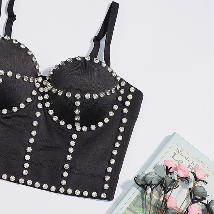 Crop Top Summer Fairy Sexy Body Camis Sleeveless Tops With Built In Bra Push Up Bra Camis Off Shoulder Halter Top