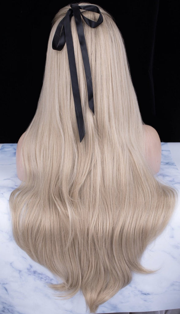 Long Caramel Blonde Straight Synthetic Lace Wigs - Imstylewigs