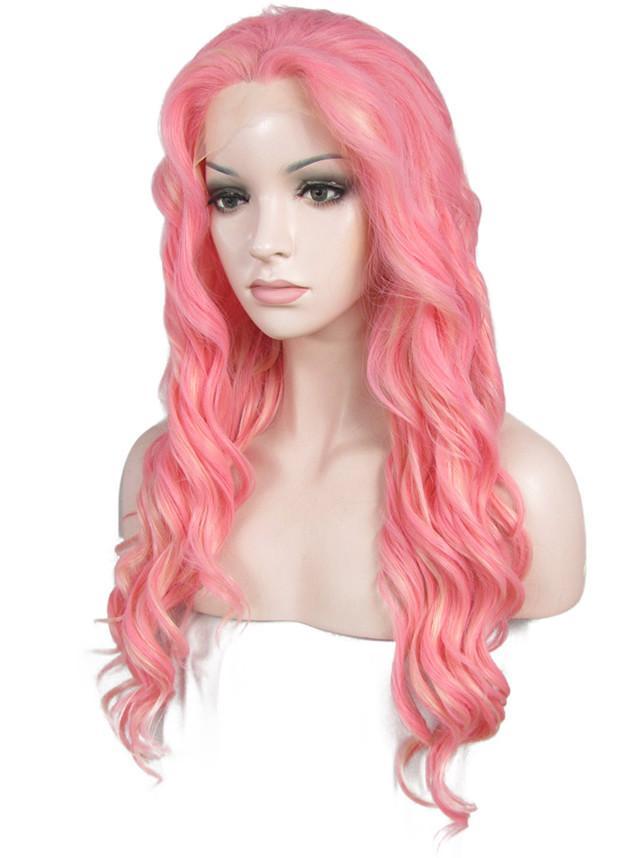 Rose Pink Synthetic Glueless Lace Front Wigs - Imstylewigs