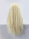 Long Bright Blonde Curly Synthetic Lace Front Wig - FashionLoveHunter