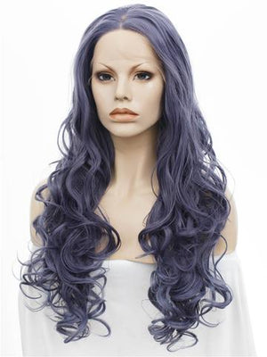 Lividity Grey Wave Long Synthetic Lace Front Wig - FashionLoveHunter