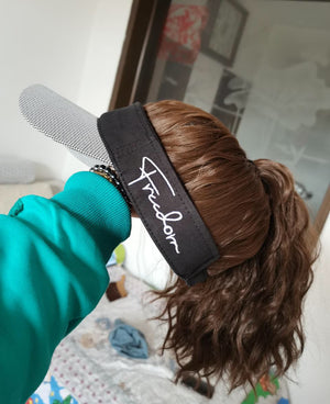 Long Brown Curly Synthetic Ponytail Wig With Baseball Cap