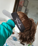 Long Brown Curly Synthetic Ponytail Wig With Baseball Cap