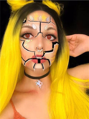 Long Anime Yellow Cosplay Ombre Wave Synthetic Lace Front Wig
