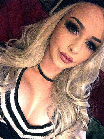 Long Ash Blonde Realistic Body Wave Synthetic Lace Front Wig