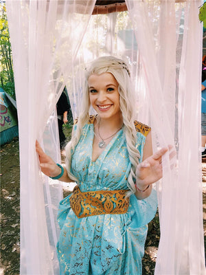 Long Daenerys Cosplay Ash Blonde Wave Synthetic Lace Front Wig
