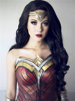Long Black Magical Wave Cosplay Synthetic Lace Front Wig - FashionLoveHunter