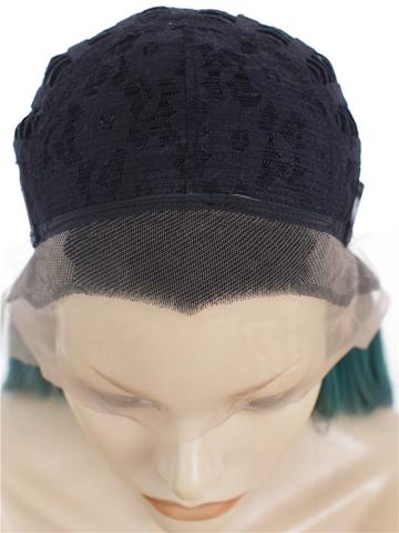 Long Black To Dark Green Cosplay Ombre Synthetic Lace Front Wig - FashionLoveHunter