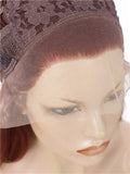 Long Body Wave Copper Auburn Synthetic Lace Front Wig - FashionLoveHunter