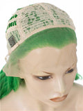 Long Bright Teal Green Wave Synthetic Lace Front Wig - FashionLoveHunter