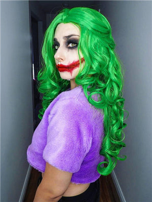 Long Bright Teal Green Wave Synthetic Lace Front Wig - FashionLoveHunter