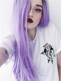 Long Brown Root Lavender Purple Ombre Synthetic Lace Front Wig - FashionLoveHunter
