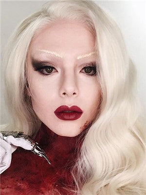 Long Buttery blonde Wave Synthetic Lace Front Wig - FashionLoveHunter