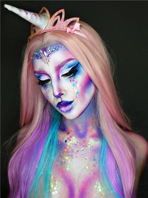Long Candyfloss Pink Lavender Synthetic Lace Front Wig - FashionLoveHunter