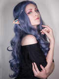 Long Dark Blue Wave Synthetic Lace Front Wig