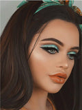 Long Dark Brown Highlight Straight Synthetic Lace Front Wig - FashionLoveHunter