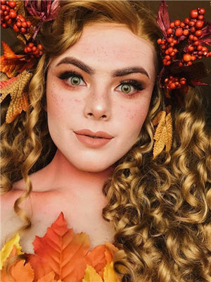 Long Dark Gold Curly Synthetic Lace Front Wig - FashionLoveHunter