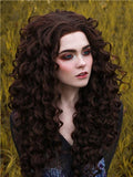 Long Darkest Brown Curly Synthetic Lace Front Wig