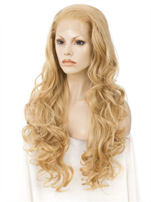 Long Gold Medal Loose Wave Synthetic Lace Front Wig - FashionLoveHunter