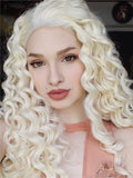Long Layered Blonde Curly Synthetic Lace Front Wig - FashionLoveHunter