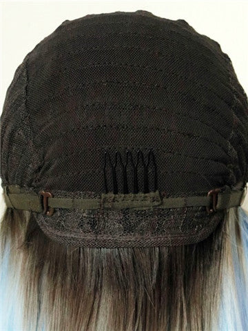 Long Light Cerulean Bright Blue Straight Synthetic Lace Front Wig - FashionLoveHunter