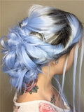 Long Light Cerulean Bright Blue Straight Synthetic Lace Front Wig - FashionLoveHunter