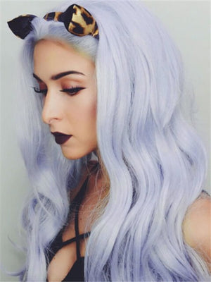 Long Light Lavender Cloud Wave Synthetic Lace Front Wig